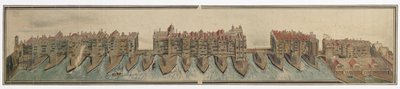 Old London Bridge in c.1600, copied by W. Griggs in 1881 from a drawing in Pepys collection, in Magdalene College, Cambridge by Unknown